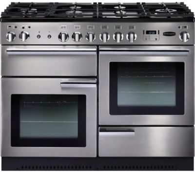 RANGEMASTER Professional 110 Dual Fuel Range Cooker - Stainless Steel & Chrome